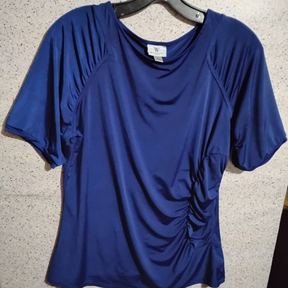 Worthington Navy Short Sleeve Top